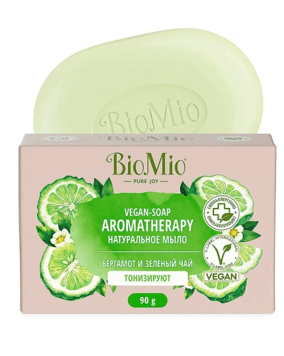 BIOMIO VEGAN-SOAP мыло натуральное бергамот и зеленый чай 90г